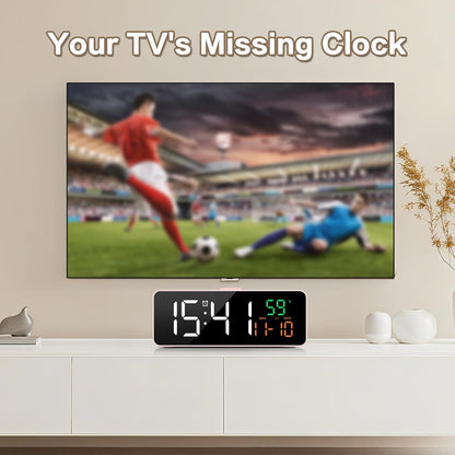 3-in-1 Digital Clocks for Living Room, Small & Compact Alarm Clock