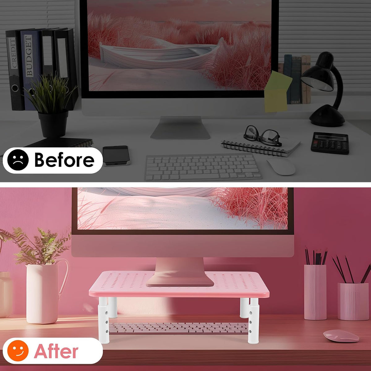 Monitor Riser Desktop Stand Flat Screen TV Monitor Stand Riser