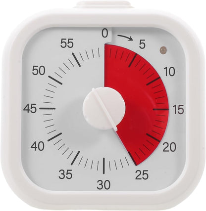 Kitchen Timer Visual Countdown Timer with Clip Silent Analog for Cooking Baking Homework Classroom Management Easy-to-Read Color Display for Home Office Study