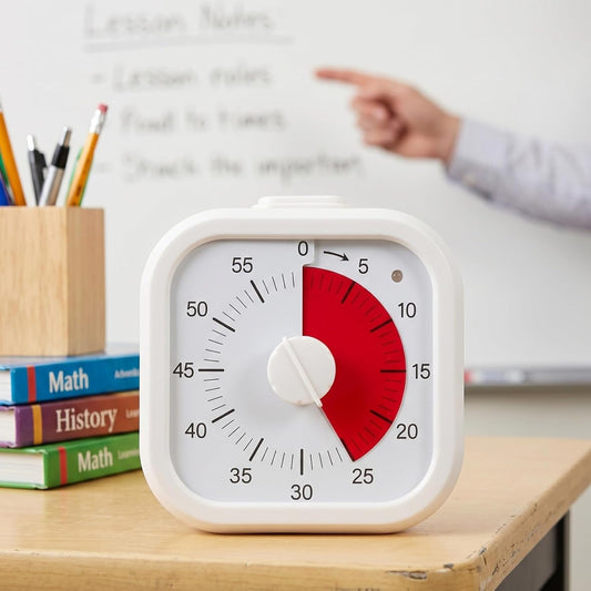 Kitchen Timer Visual Countdown Timer with Clip Silent Analog for Cooking Baking Homework Classroom Management Easy-to-Read Color Display for Home Office Study