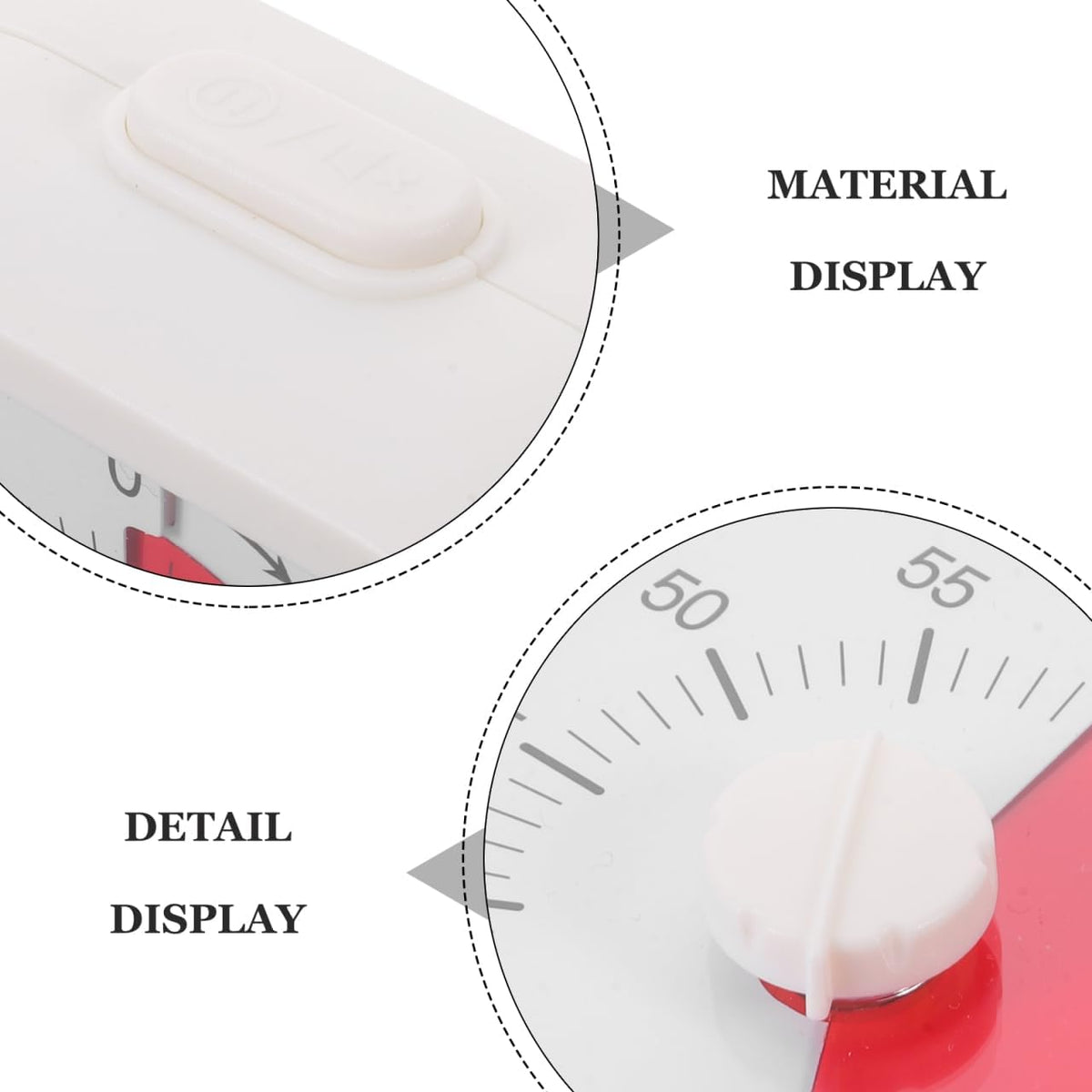 Kitchen Timer Visual Countdown Timer with Clip Silent Analog for Cooking Baking Homework Classroom Management Easy-to-Read Color Display for Home Office Study