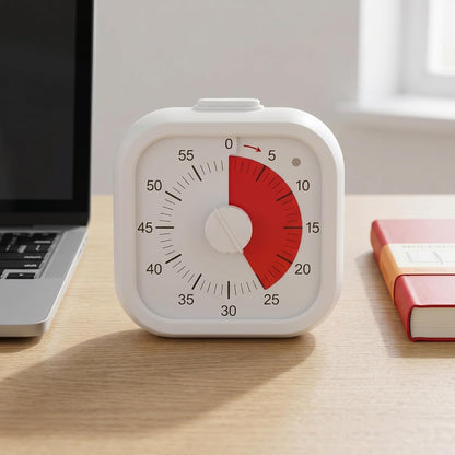 Kitchen Timer Visual Countdown Timer with Clip Silent Analog for Cooking Baking Homework Classroom Management Easy-to-Read Color Display for Home Office Study