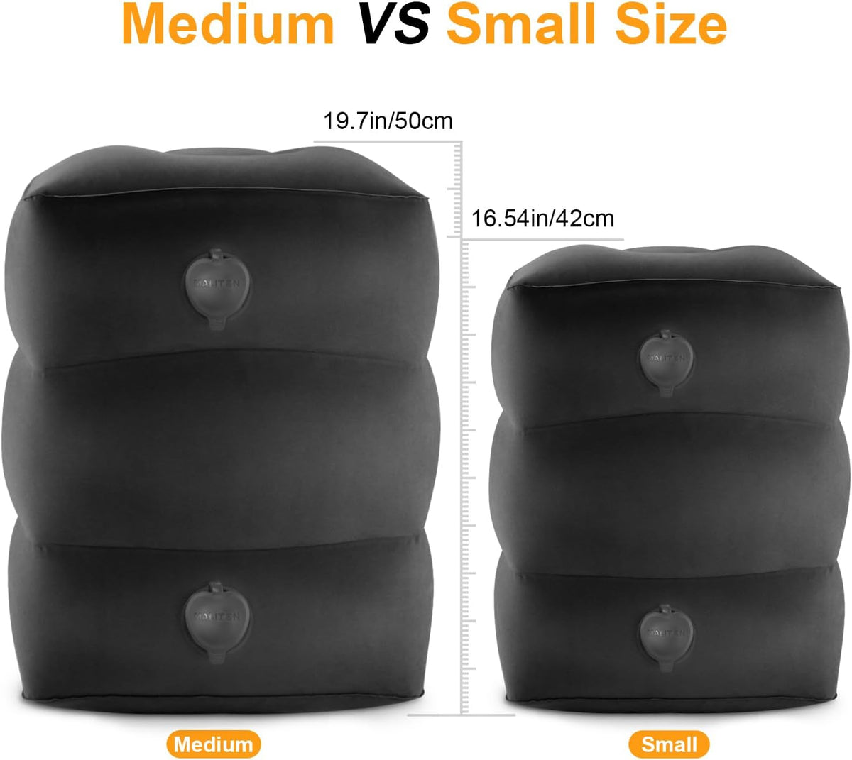 Inflatable Travel Foot Rest Pillow, Kids Airplane Bed, Adjustable Height Leg Pillow for Air Travel, Make a Flat Bed for Kids and Toddlers, Great for Airplane, Train, car（Grey, ）