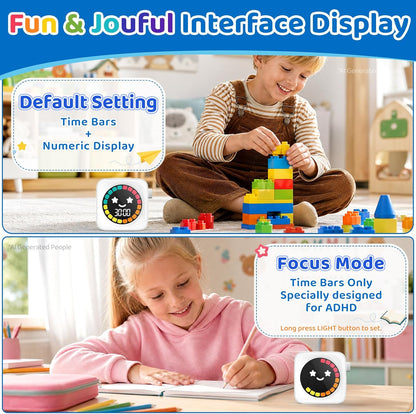 Visual Timer for Kids ADHD, 99-min Digital Countdown/Stopwatch Timer, White
