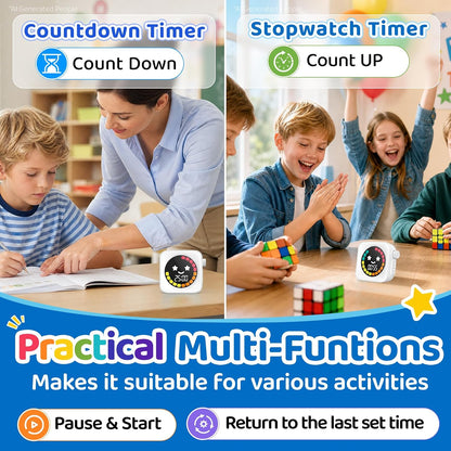 Visual Timer for Kids ADHD, 99-min Digital Countdown/Stopwatch Timer, White