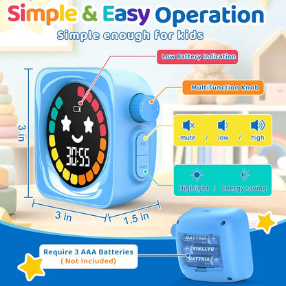 Visual Timer for Kids ADHD, 99-min Digital Countdown/Stopwatch Timer, White