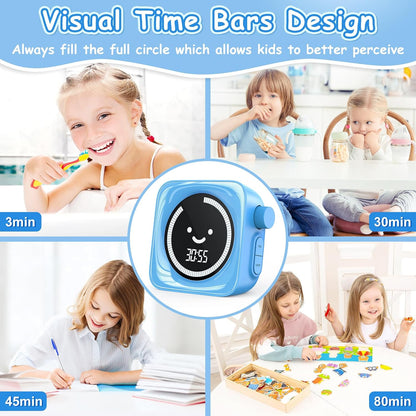 Visual Timer for Kids ADHD, 99-min Digital Countdown/Stopwatch Timer, White