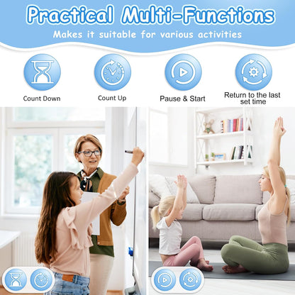 Visual Timer for Kids ADHD, 99-min Digital Countdown/Stopwatch Timer, White