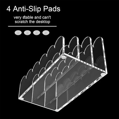 3-Slot Acrylic Mail Organizer for Desktop – Scalloped Clear Document Sorter, Vertical File Holder for Office/Home, Space-Saving Desk Organizer for Letters,Envelope,Bills,Stationery