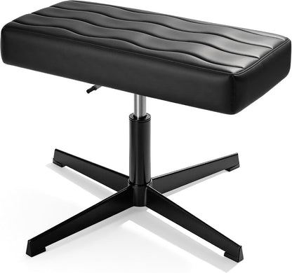 Under Desk Footrest, PU Ergonomic Foot Rest with Comfort Padding, Height Adjustable for Relieving Leg Pain, Stiffness, and etc, Black