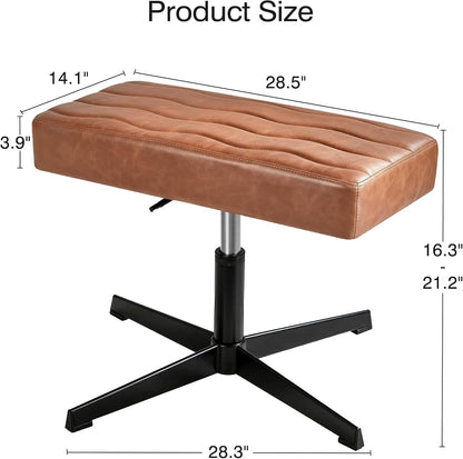 Under Desk Footrest, PU Ergonomic Foot Rest with Comfort Padding, Height Adjustable for Relieving Leg Pain, Stiffness, and etc, Black