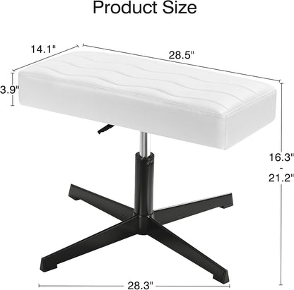 Under Desk Footrest, PU Ergonomic Foot Rest with Comfort Padding, Height Adjustable for Relieving Leg Pain, Stiffness, and etc, Black