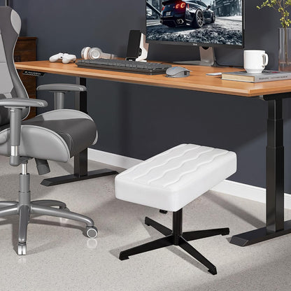 Under Desk Footrest, PU Ergonomic Foot Rest with Comfort Padding, Height Adjustable for Relieving Leg Pain, Stiffness, and etc, Black