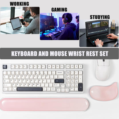 Gel Keyboard and Mouse Wrist Rest Set,Wrist Support for Computer Keyboard