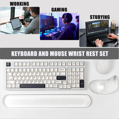 Gel Keyboard and Mouse Wrist Rest Set,Wrist Support for Computer Keyboard