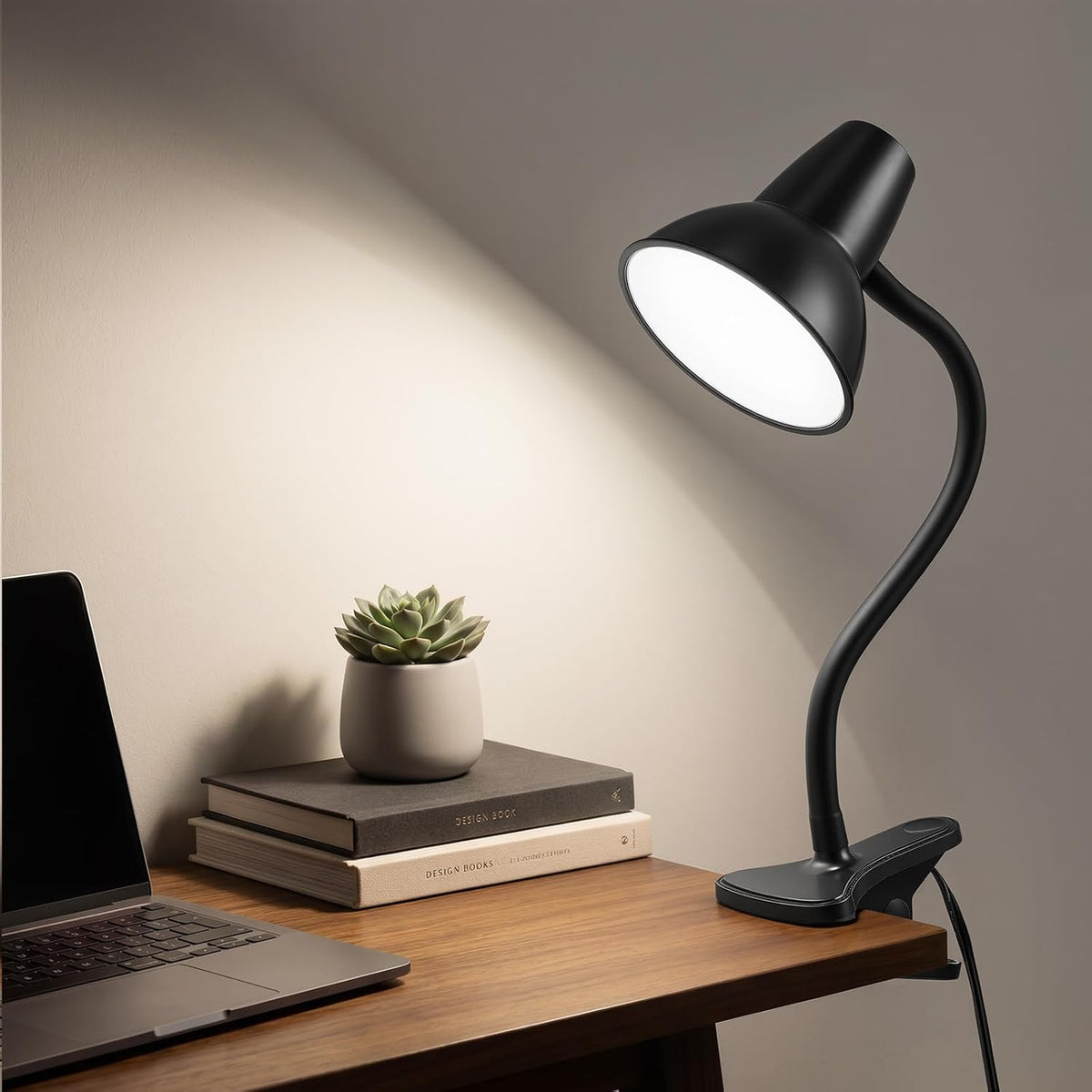Clip On LED Desk Lamp, Flexible Arm, Eye-Caring Study Lamps for School Dorm