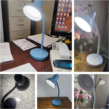 Clip On LED Desk Lamp, Flexible Arm, Eye-Caring Study Lamps for School Dorm
