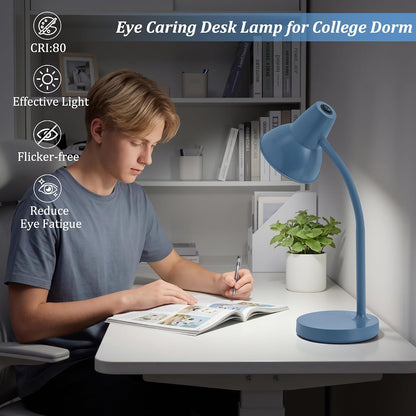 Clip On LED Desk Lamp, Flexible Arm, Eye-Caring Study Lamps for School Dorm