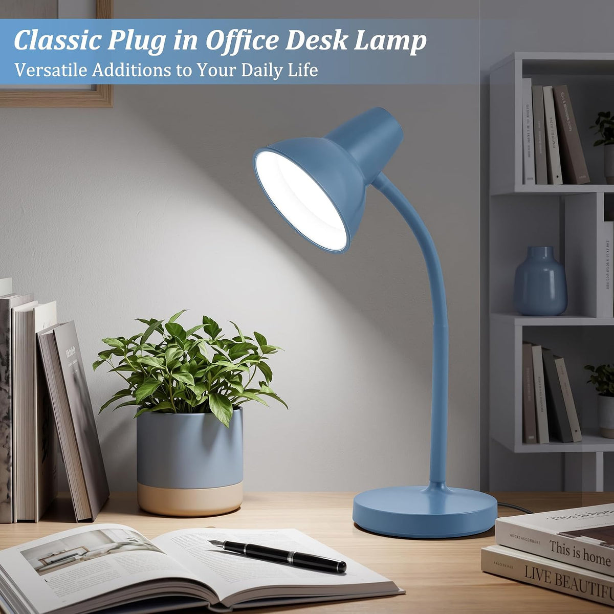 Clip On LED Desk Lamp, Flexible Arm, Eye-Caring Study Lamps for School Dorm