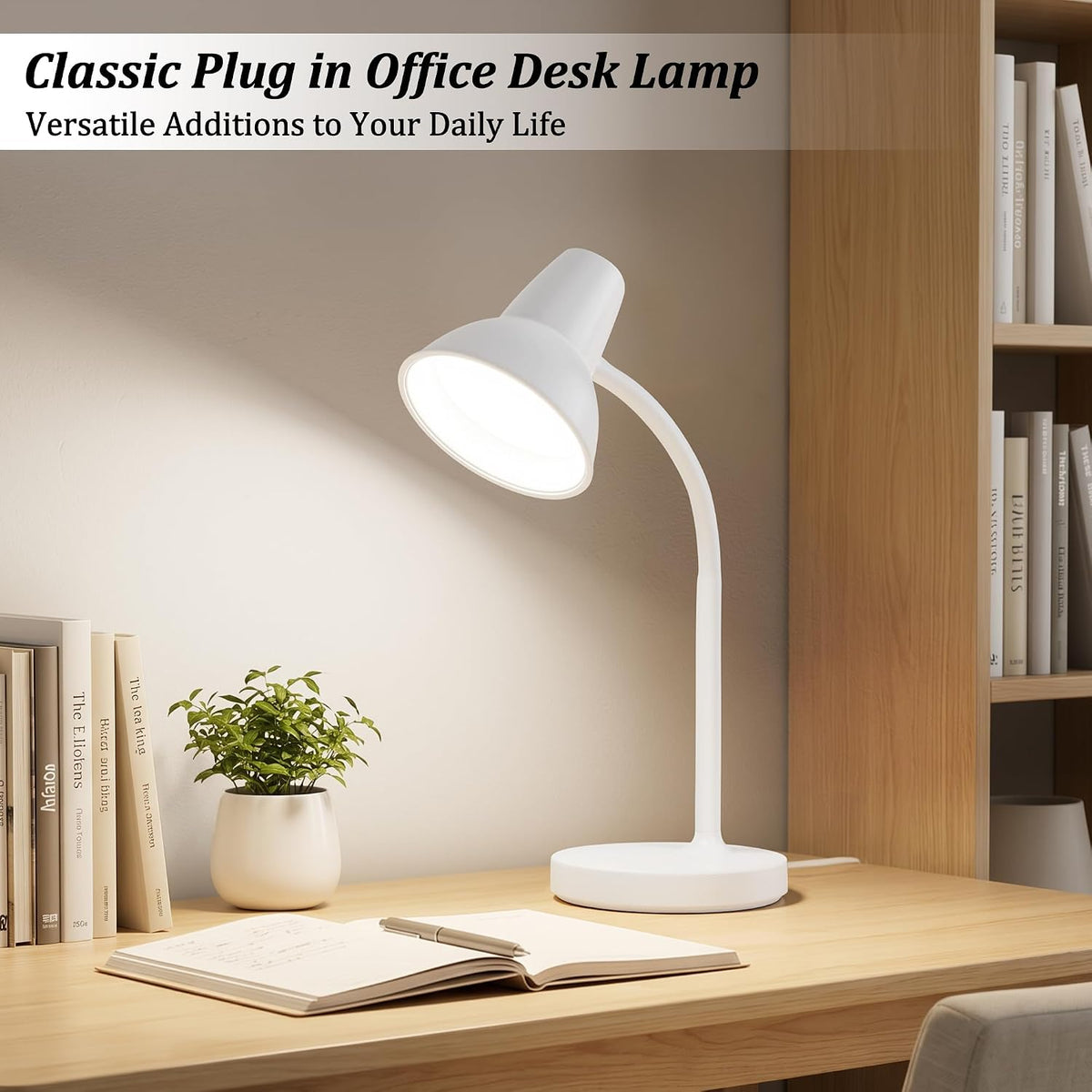 Clip On LED Desk Lamp, Flexible Arm, Eye-Caring Study Lamps for School Dorm