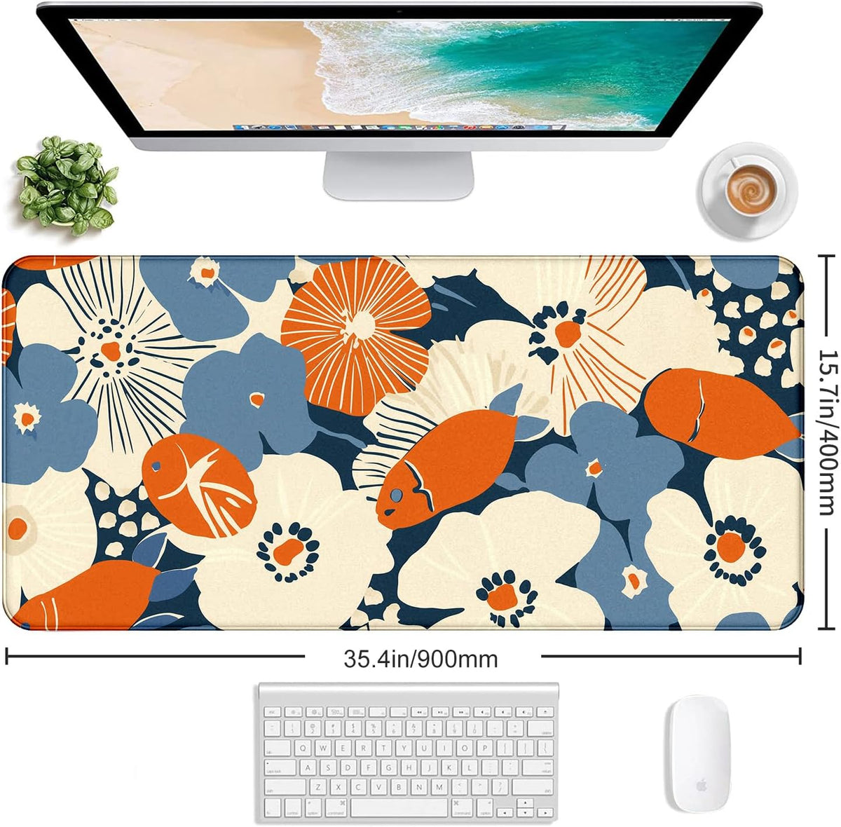 Retro American Flag XL Gaming Mouse Pad with Stitching Edge Laptop Desk Mat