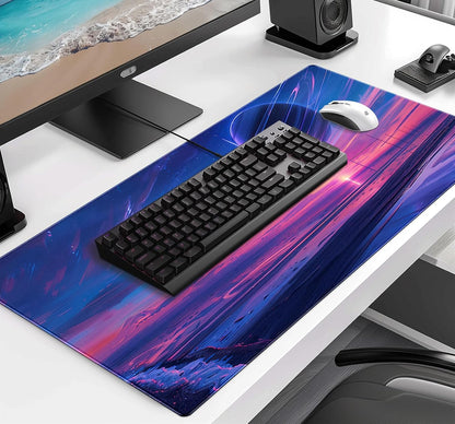 Retro American Flag XL Gaming Mouse Pad with Stitching Edge Laptop Desk Mat