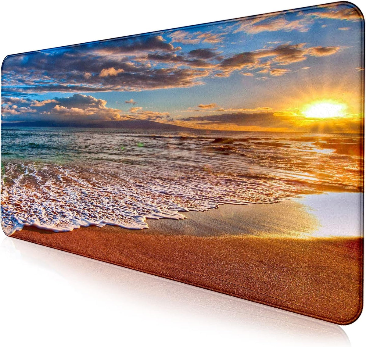 Retro American Flag XL Gaming Mouse Pad with Stitching Edge Laptop Desk Mat