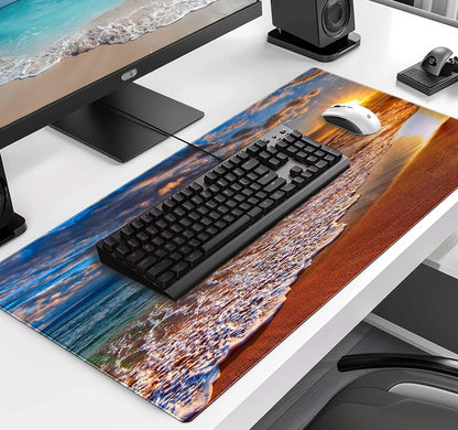 Retro American Flag XL Gaming Mouse Pad with Stitching Edge Laptop Desk Mat