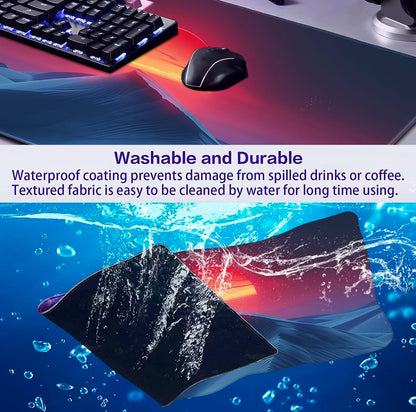 Retro American Flag XL Gaming Mouse Pad with Stitching Edge Laptop Desk Mat