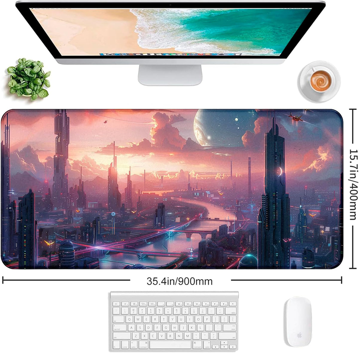 Retro American Flag XL Gaming Mouse Pad with Stitching Edge Laptop Desk Mat