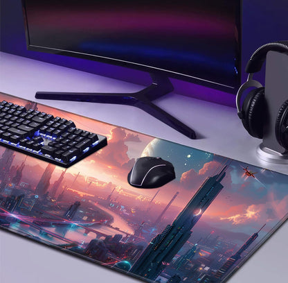 Retro American Flag XL Gaming Mouse Pad with Stitching Edge Laptop Desk Mat