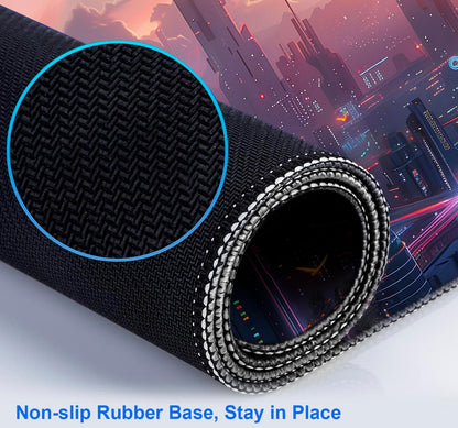 Retro American Flag XL Gaming Mouse Pad with Stitching Edge Laptop Desk Mat
