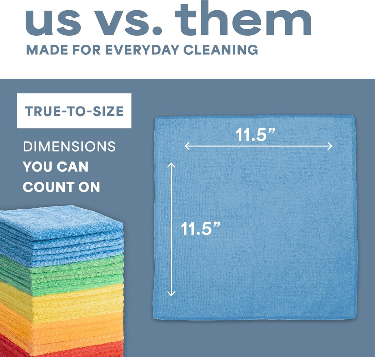 . Microfiber Cleaning Cloth, 11.5" x 11.5"
