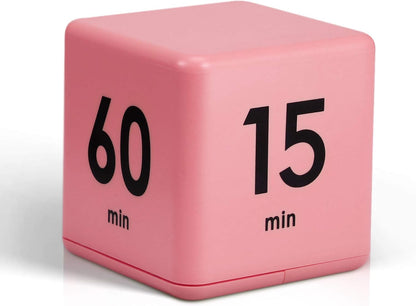 Cube Timer, Gravity Sensor Flip Timer for ADHD, Pink
