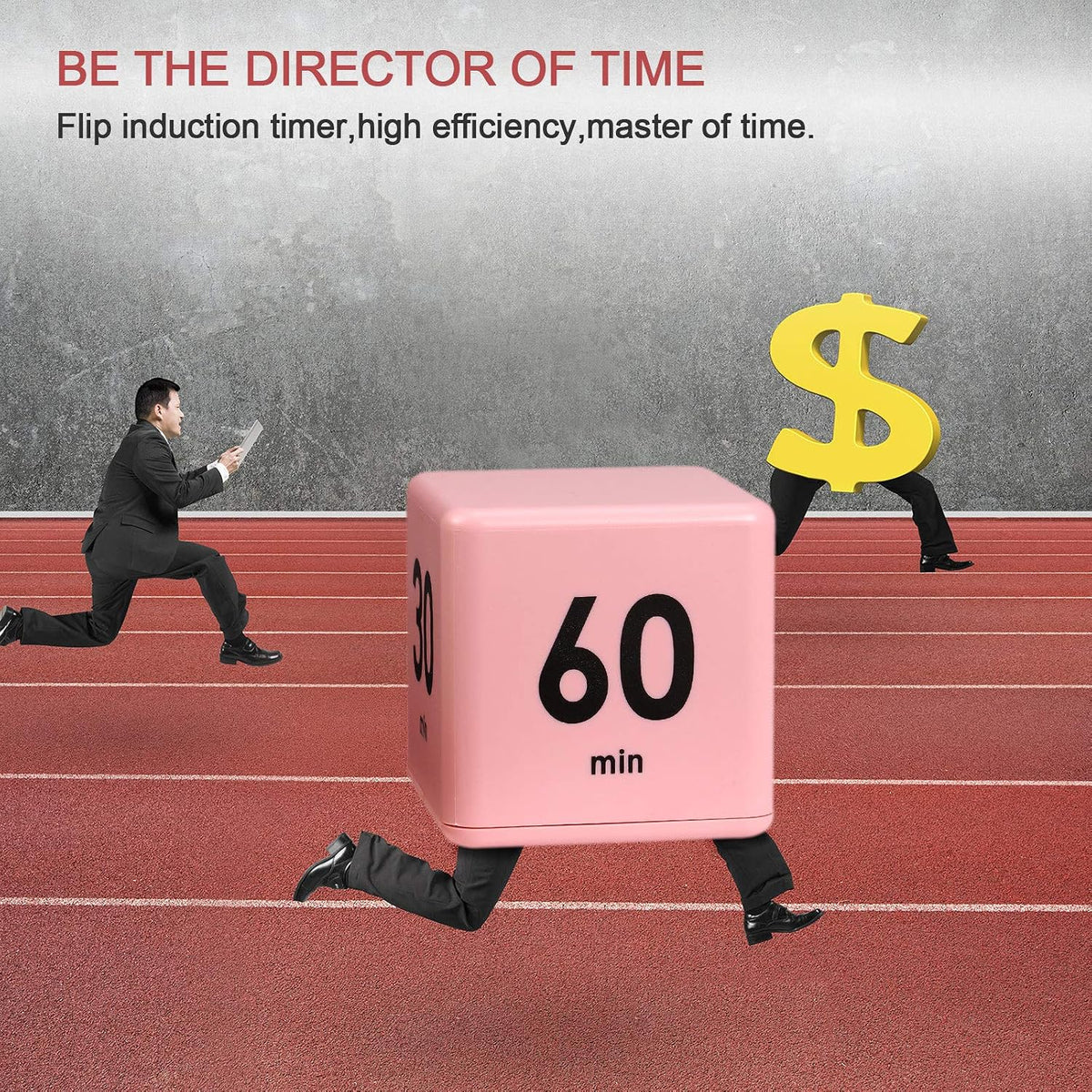 Cube Timer, Gravity Sensor Flip Timer for ADHD, Pink