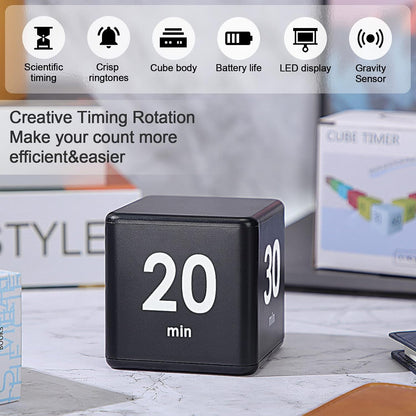 Cube Timer, Gravity Sensor Flip Timer for ADHD, Pink
