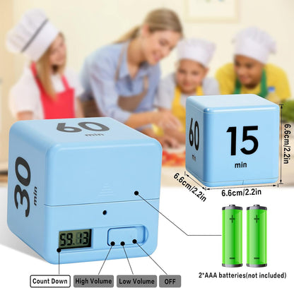 Cube Timer, Gravity Sensor Flip Timer for ADHD, Pink