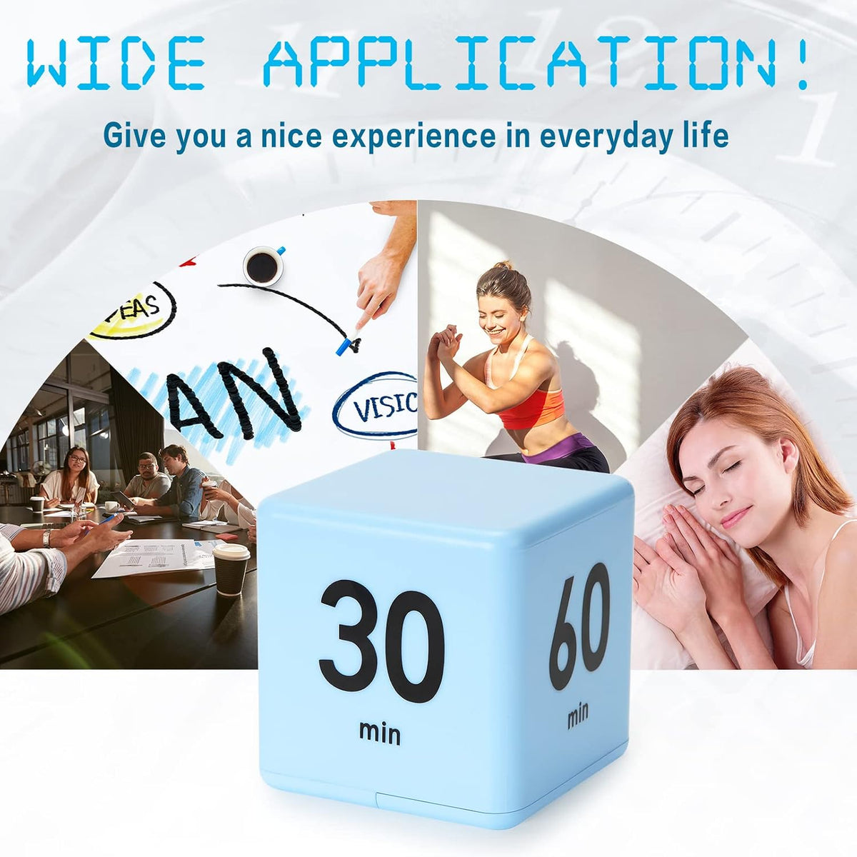 Cube Timer, Gravity Sensor Flip Timer for ADHD, Pink