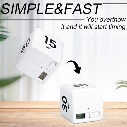 Cube Timer, Gravity Sensor Flip Timer for ADHD, Pink