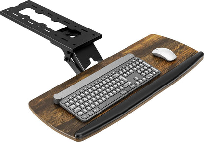 AX WABER Keyboard Tray Under Desk with Storage Drawer, Height Adjustable Keyboard Tray Slide Out 360° Swivel Tilt, Ergonomic Under Desk Mount Keyboard & Mouse Holder for Gaming Home Office, Black