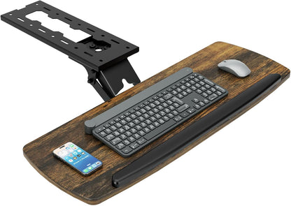 AX WABER Keyboard Tray Under Desk with Storage Drawer, Height Adjustable Keyboard Tray Slide Out 360° Swivel Tilt, Ergonomic Under Desk Mount Keyboard & Mouse Holder for Gaming Home Office, Black