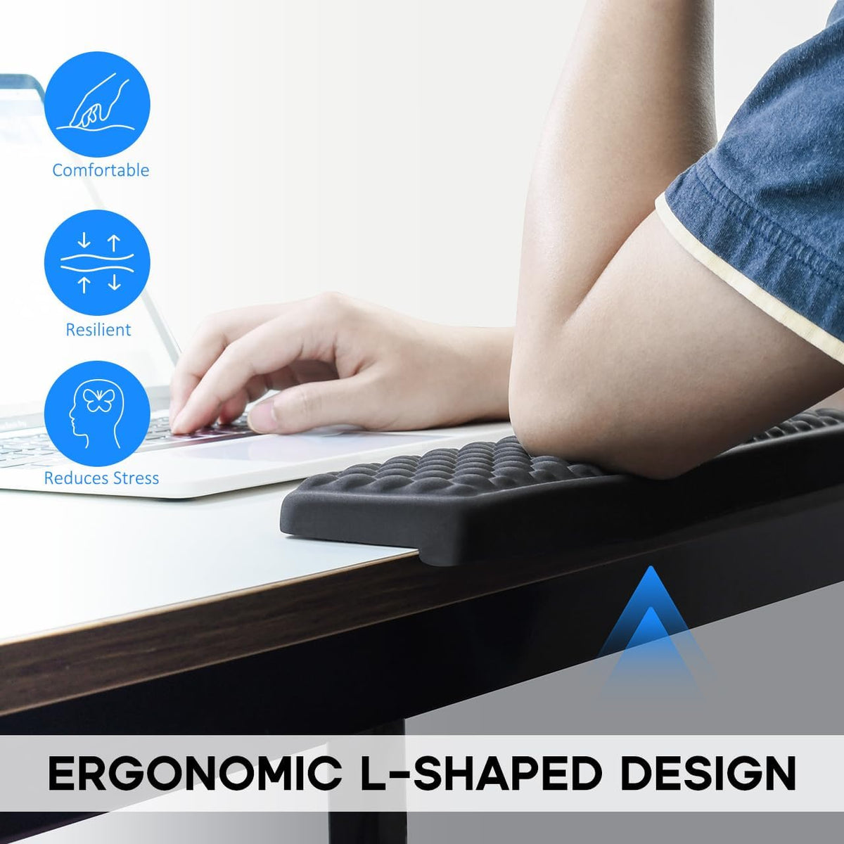 L-Shaped Desk Elbow Pad for Desk,Memory Foam Elbow Support Pad 2Pack