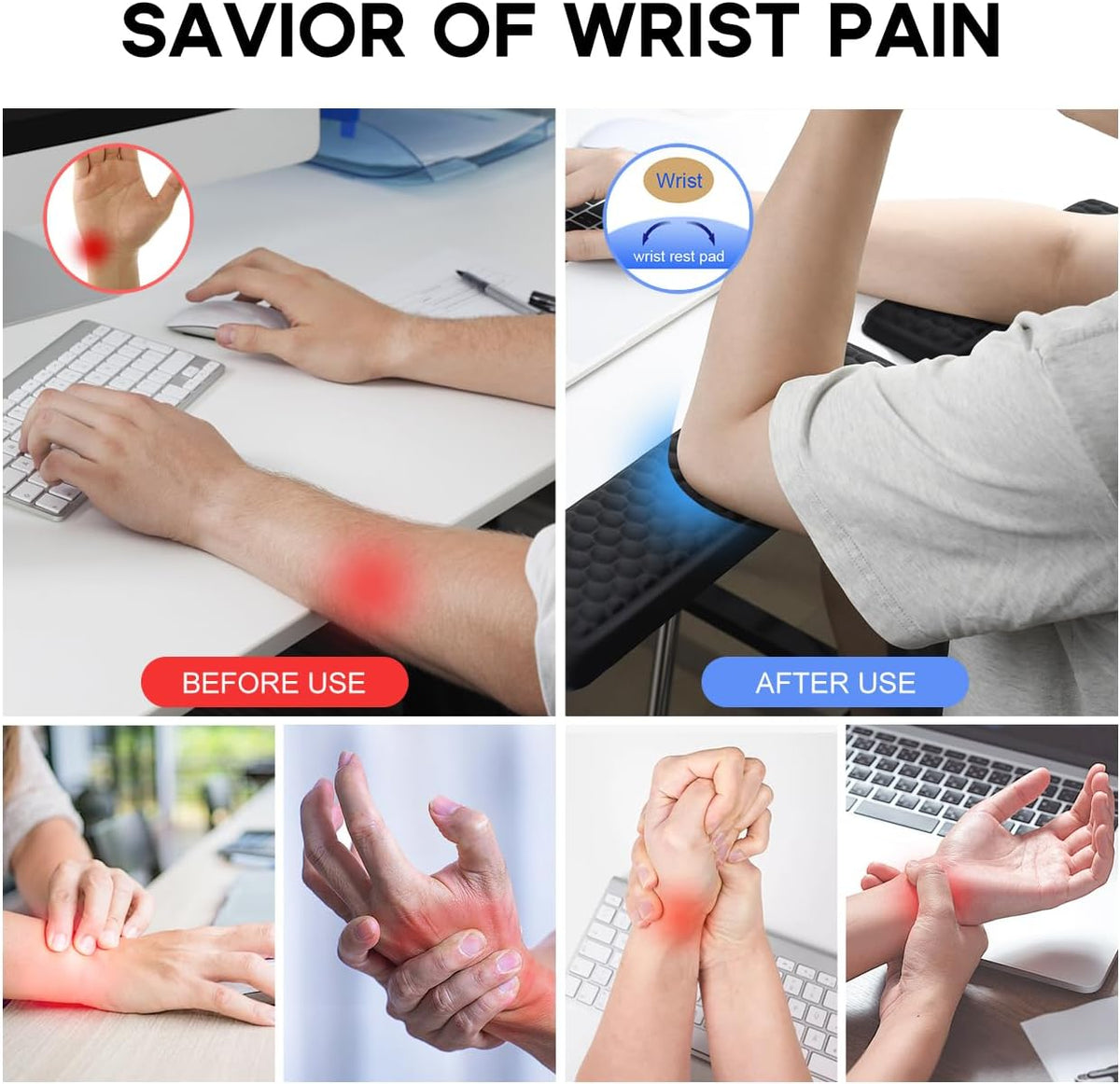L-Shaped Desk Elbow Pad for Desk,Memory Foam Elbow Support Pad 2Pack
