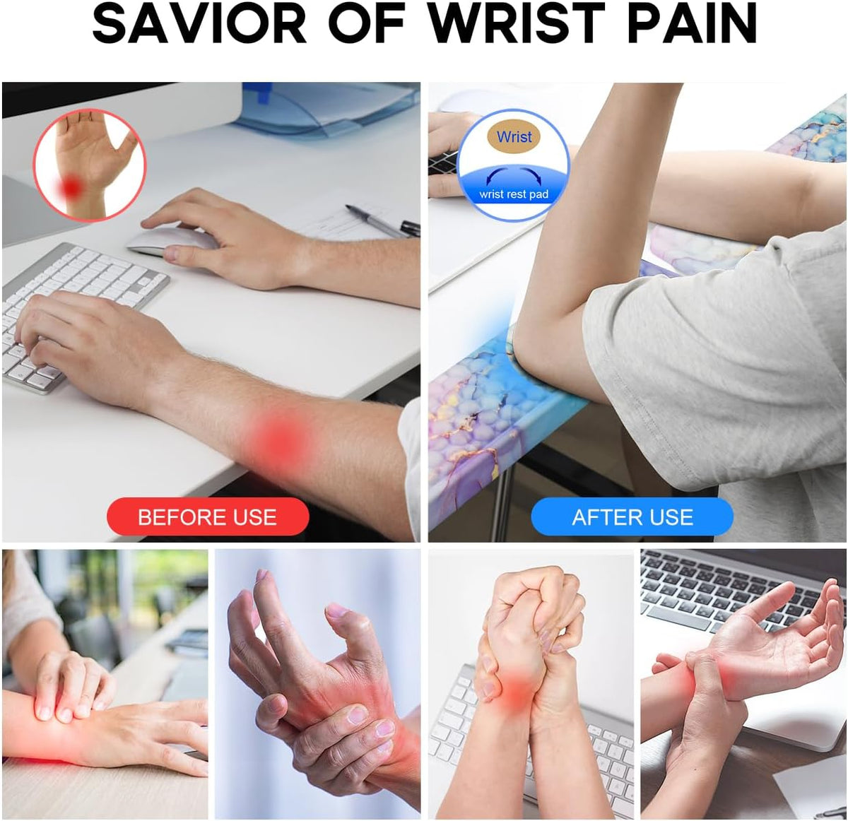 L-Shaped Desk Elbow Pad for Desk,Memory Foam Elbow Support Pad 2Pack