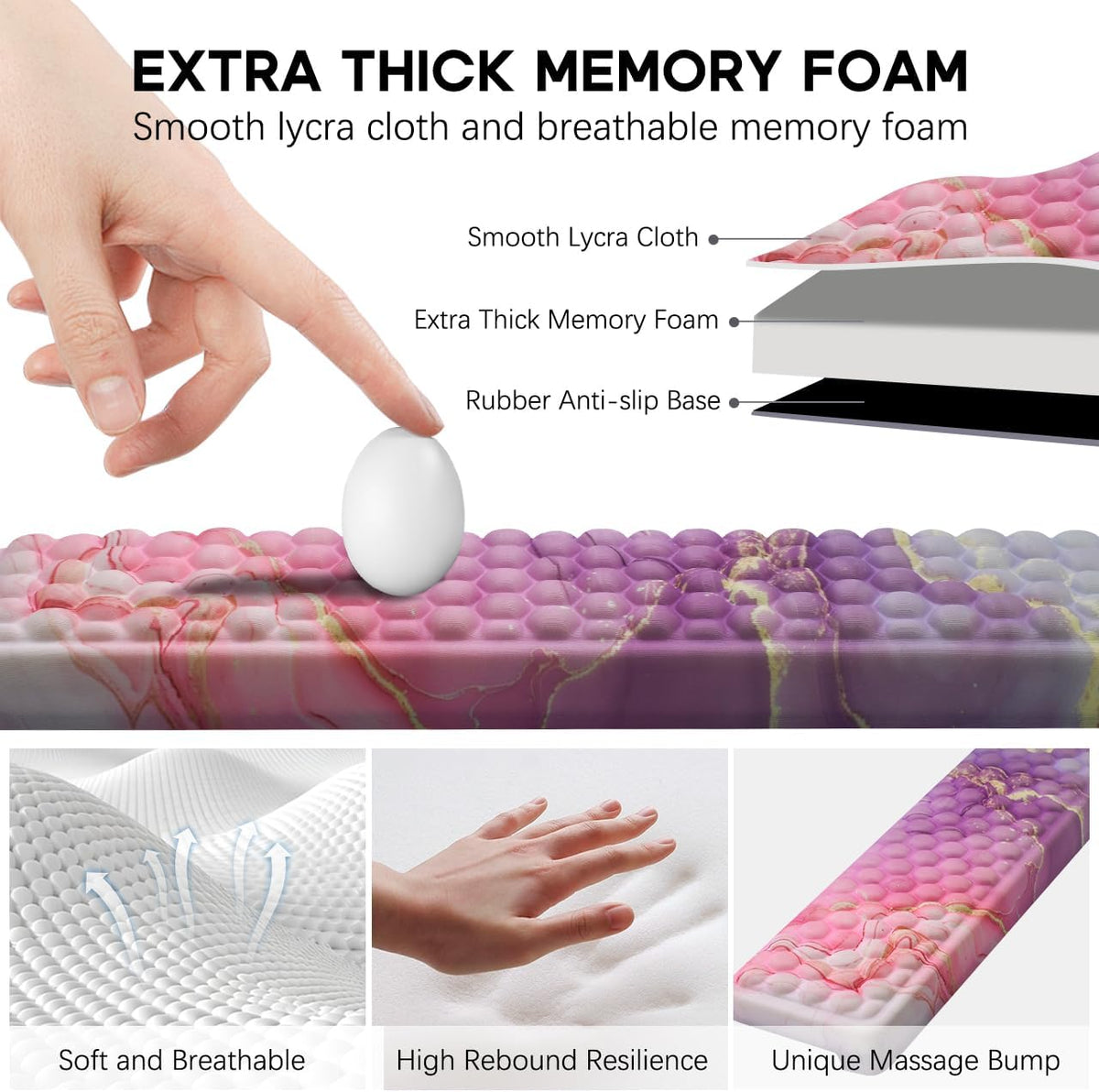 L-Shaped Desk Elbow Pad for Desk,Memory Foam Elbow Support Pad 2Pack