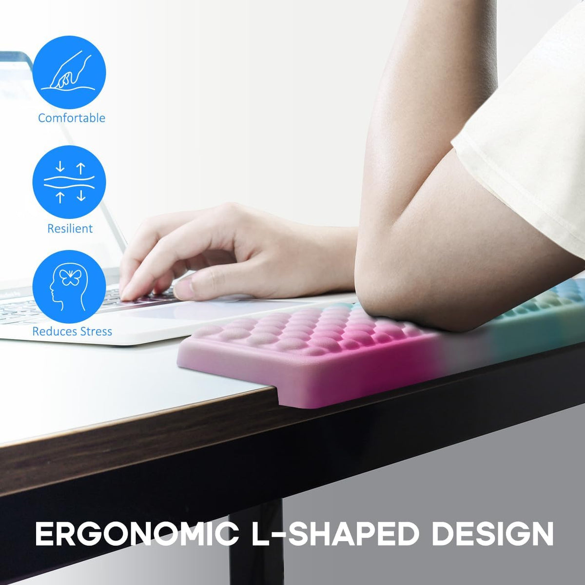 L-Shaped Desk Elbow Pad for Desk,Memory Foam Elbow Support Pad 2Pack
