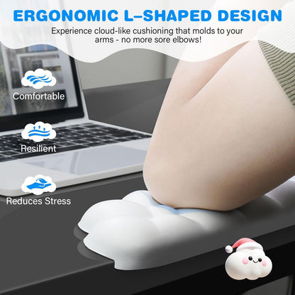 L-Shaped Desk Elbow Pad for Desk,Memory Foam Elbow Support Pad 2Pack