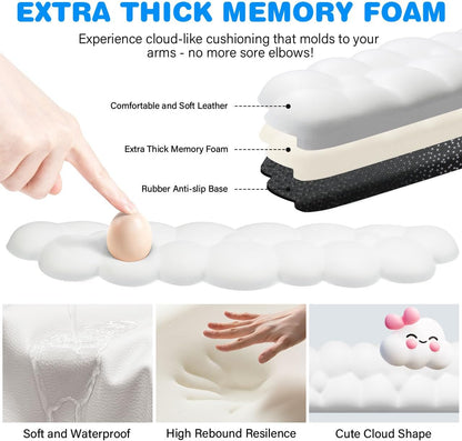 L-Shaped Desk Elbow Pad for Desk,Memory Foam Elbow Support Pad 2Pack