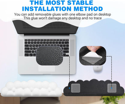 L-Shaped Desk Elbow Pad for Desk,Memory Foam Elbow Support Pad 2Pack