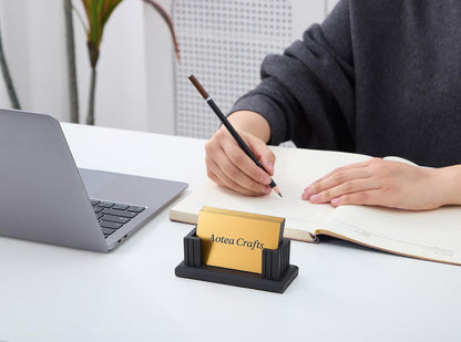 Concrete Business Card Holder Desk - Business Card Display Stand - Black